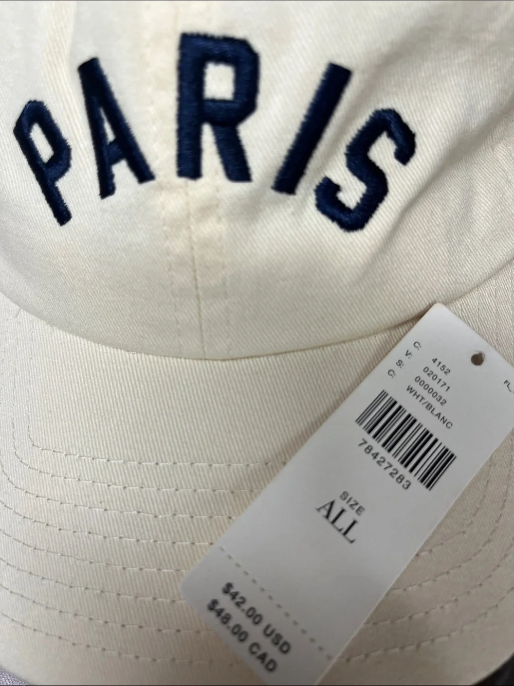 Anthropologie wanderlust paris baseball cap new without tags American needle
